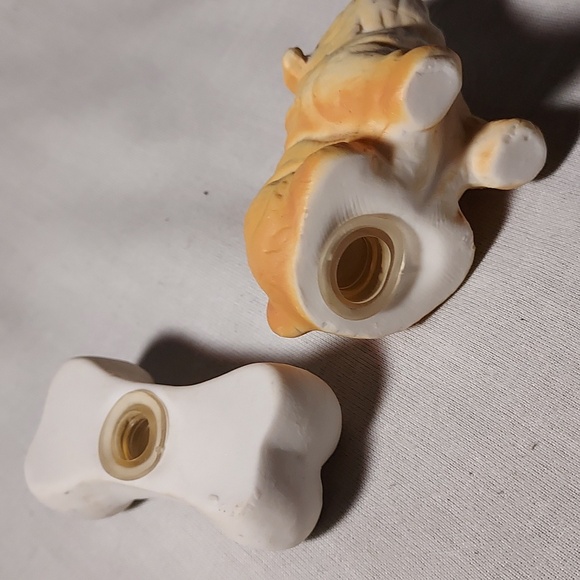 Vintage Puppy Dog With Bone Salt & Pepper Shaker Set - Picture 2 of 8